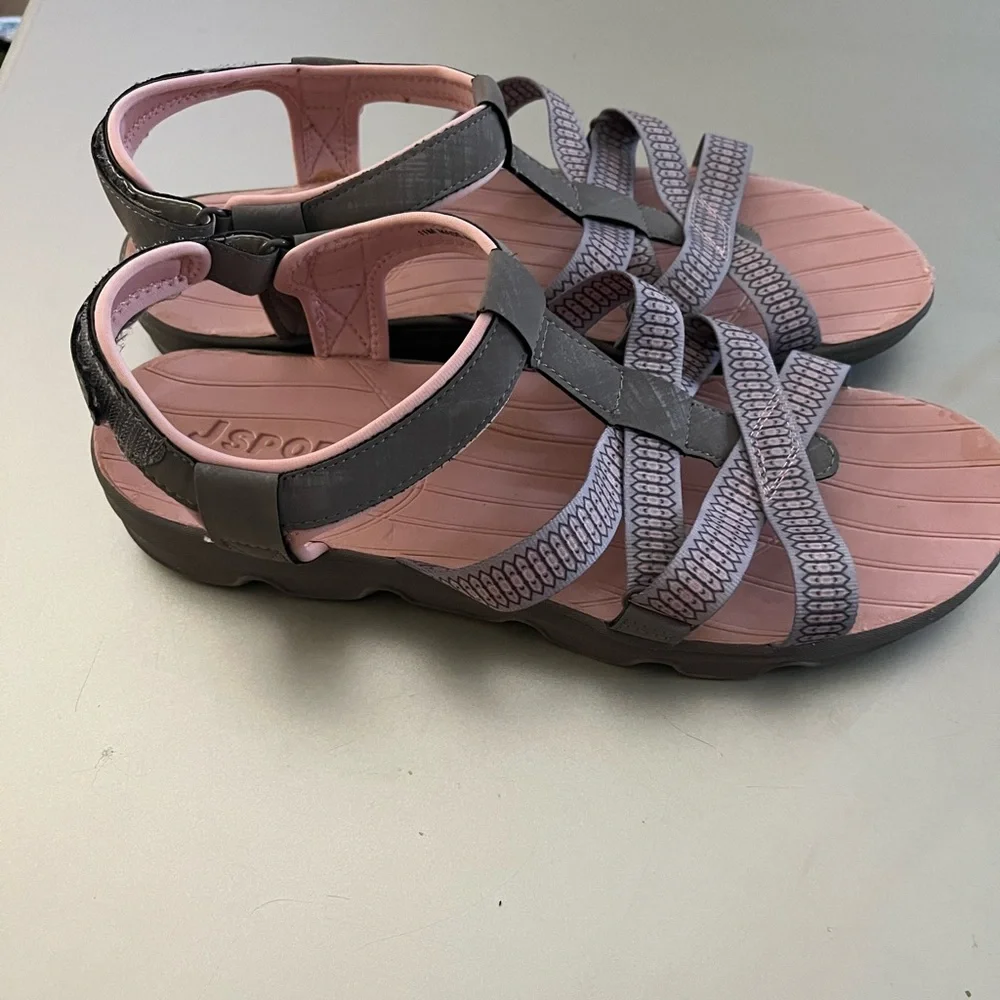 Elegant Pink and Gray Women's Sandals